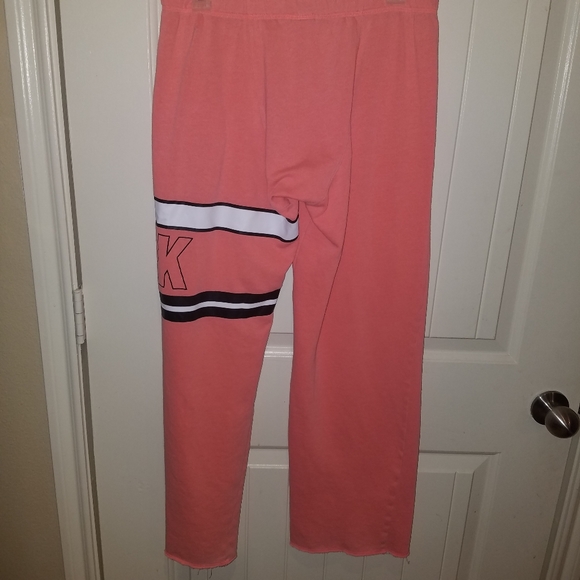 Vintage VICTORIAS SECRET PINK coral and black boyfriend sweatpants xs - Picture 6 of 8